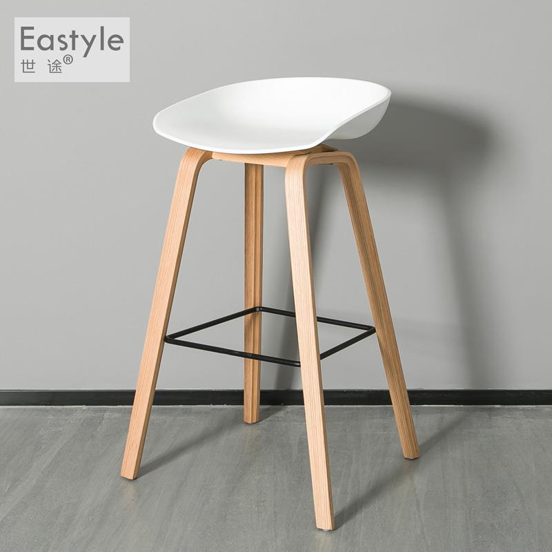 丹麦北欧风个性时尚现代简约软包创意酒吧椅吧凳设计师实木吧台椅