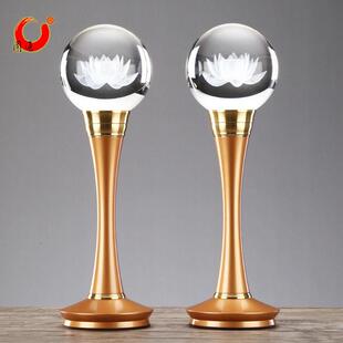 七彩水晶莲花灯 供佛灯 供奉观音灯 led 插电长明灯家用 黄铜供灯