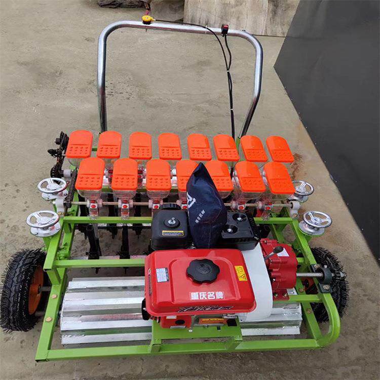 家用手推式蔬菜播种机 农用5-16行小麦旋耕施肥播种一体机