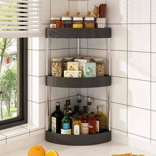 厨房置物架台面角三角调味罐架转角收纳层架多层浴室洗漱台置物架