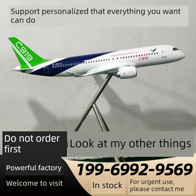 大型户外飞机C919模型彷真客机摆件教学彷真定制1米2米3米展览