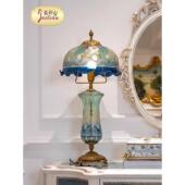 朱利安豪华彩色玻璃美丽浪漫卧室蓝色床头装 饰台灯别墅客厅门厅