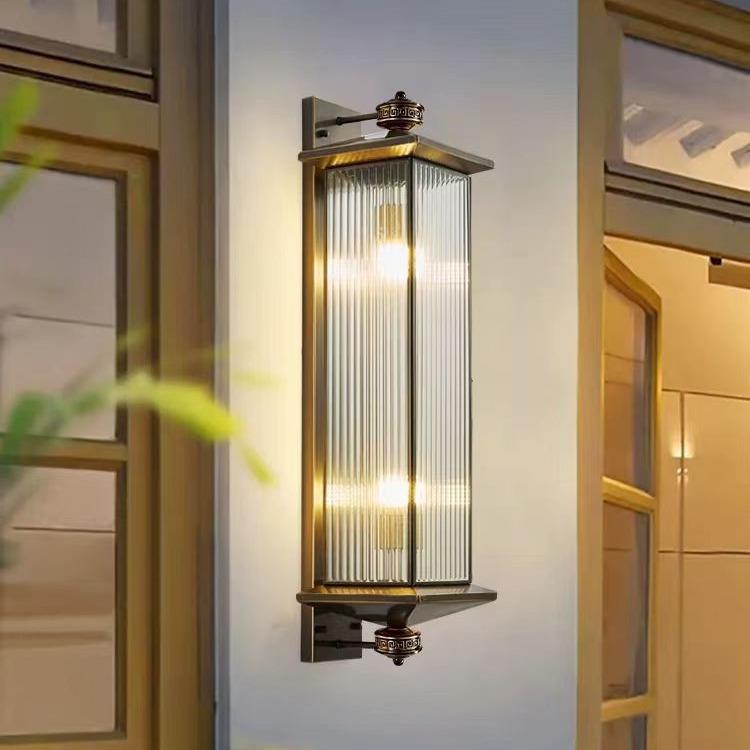 太阳能全铜户外壁灯防水庭院过道走廊壁灯别墅大门口壁灯露台壁灯