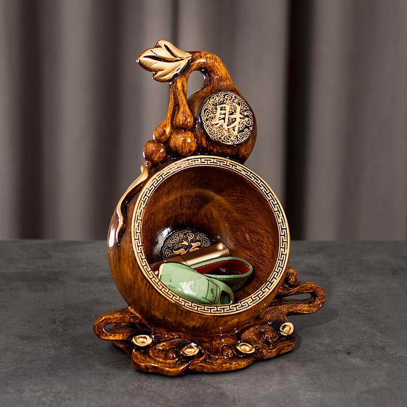 新中式玄关钥匙遥控器收纳盒客厅摆件葫芦桌面置物架鞋柜装饰品,收纳整理,桌面收纳盒,淘宝优惠券,粉丝福利购,淘宝优惠卷