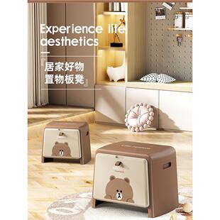 棕熊储物凳家用储物箱可坐储物柜客厅小凳子咖啡桌长凳门口换鞋凳