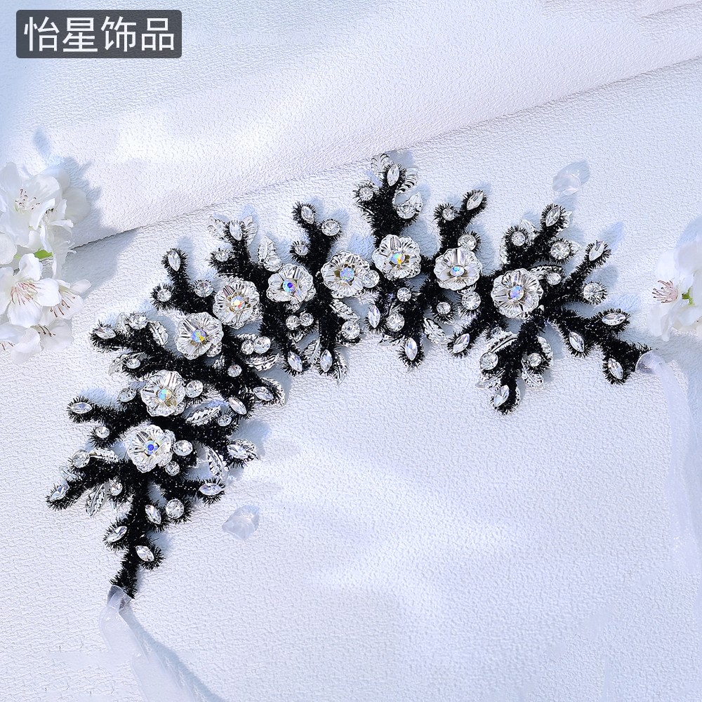 怡星轻奢腰带搭配黑色礼服的腰链宽边水钻花朵枝杈贵气腰饰SA378,饰品/流行首饰/时尚饰品新,腰链,淘宝优惠券,粉丝福利购,淘宝优惠卷