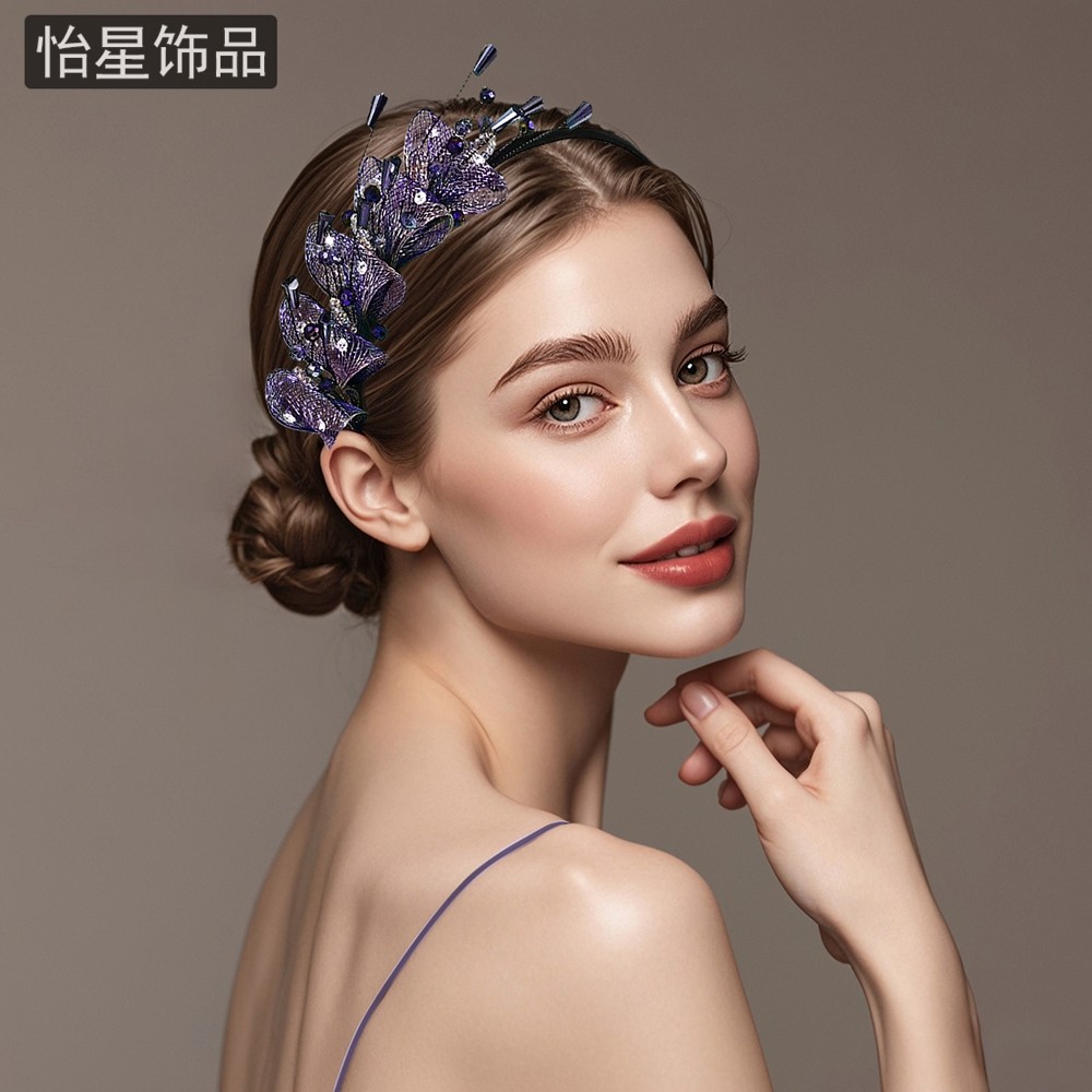 怡星气质网纱花朵女士发饰洗脸外出头饰百搭时尚发饰新娘头饰A27