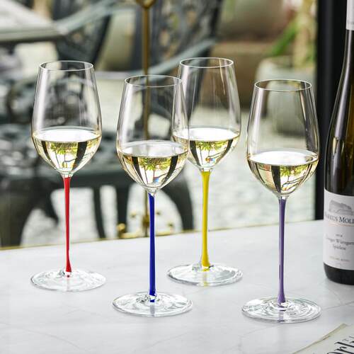 RIEDEL璀璨fatto a mano手工水晶彩杆高脚葡萄酒杯香槟雷司令礼盒