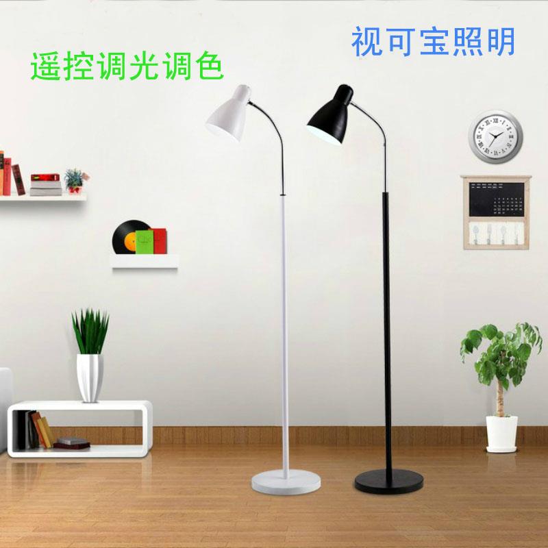 简约纹绣落地台灯卧室客厅书房创意led遥控充电欧式调光立式护眼