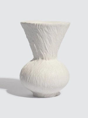 定制初漫文化陶瓷花瓶 XU 斗现代简约轻奢白色素烧花瓶花器家居摆