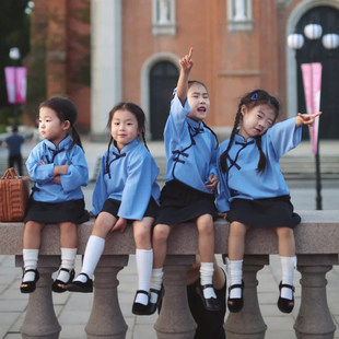 民国学生装儿童演出服幼儿园男女童五四青年六一朗诵合唱红歌比赛