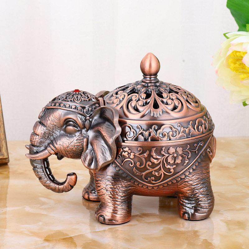 大象盘香炉家用客厅金属欧式复古怀旧茶几办公室摆件驱蚊香薰道具,家居饰品,香薰炉,淘宝优惠券,粉丝福利购,淘宝优惠卷