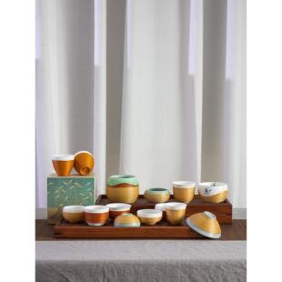 竹丝扣瓷茶具小茶杯功夫杯大师杯立体竹丝编织非物质文化遗产手工