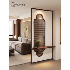 宋代美学屏风隔断新中国风实木格栅海棠花窗客厅入口入口茶室宋风