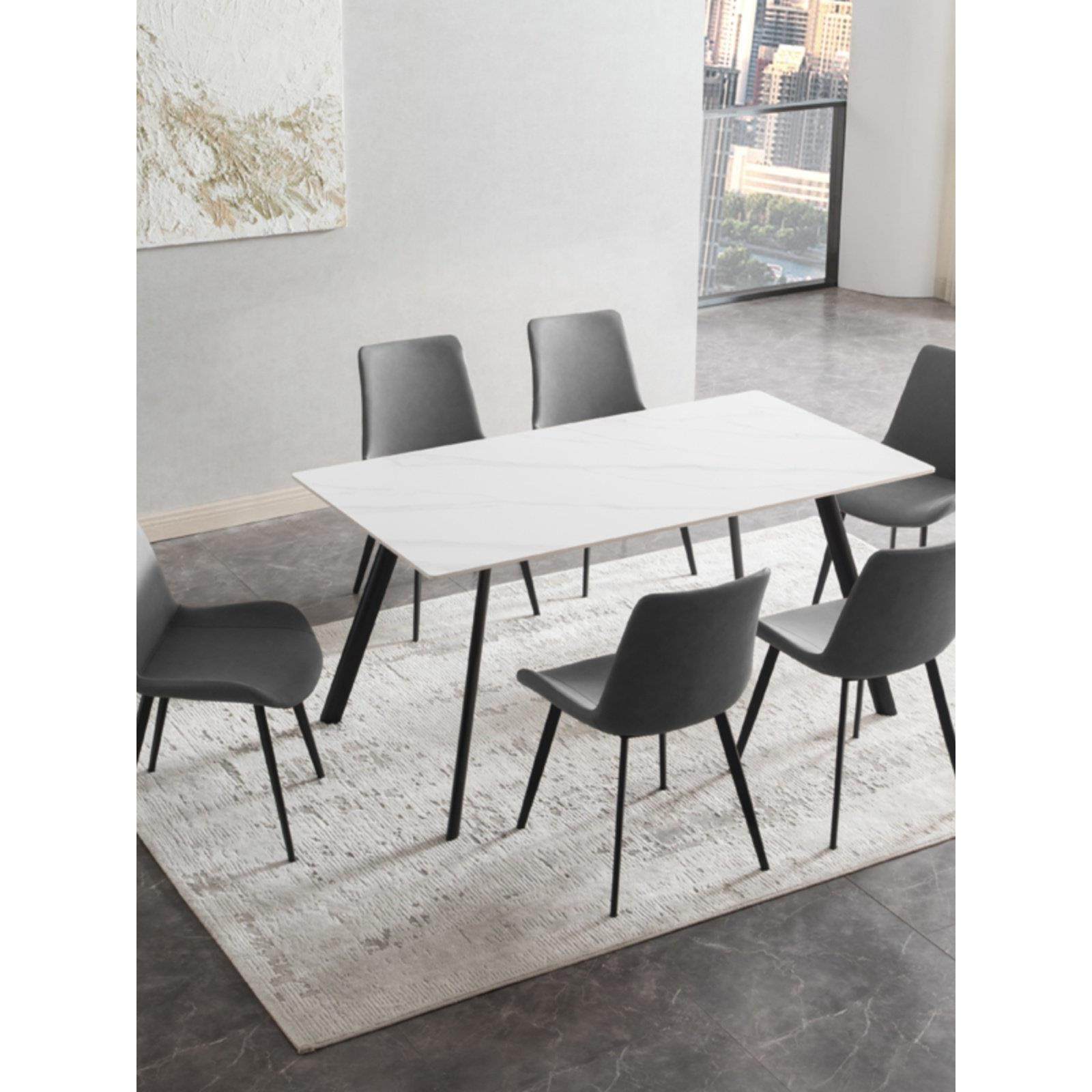 意大利轻豪华石板餐桌和椅子组合现代简单的家庭小公寓长方形极简,住宅家具,岩板餐桌,淘宝优惠券,粉丝福利购,淘宝优惠卷