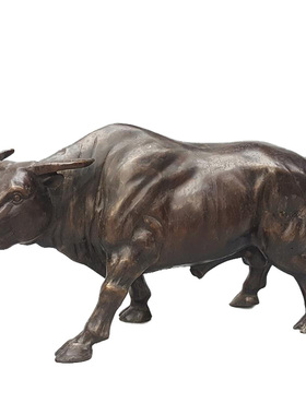 大型铜牛雕塑农耕开荒牛 华尔街牛 奋斗牛玻璃钢动物铜雕落地摆件