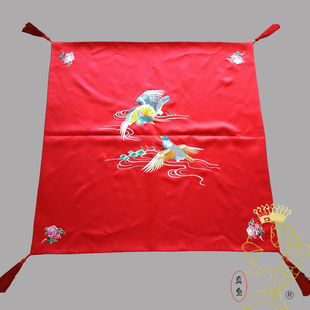 人气秀禾结婚盖头床头柜布刺绣大红绸缎龙凤鸳鸯牡丹多用盖巾包邮