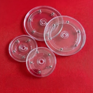 亚克力透明转盘360度手动旋转台底座饰品展示架蛋糕饼干盒转盘