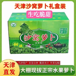 正宗天津现挖沙窝萝卜9斤礼盒装绿青水果萝卜甜脆生吃新鲜w