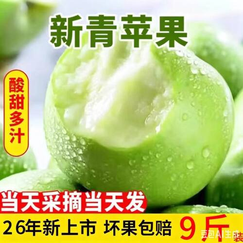 青苹果新鲜水果9斤应当季整箱现摘小苹果孕妇水果酸脆甜富士包邮