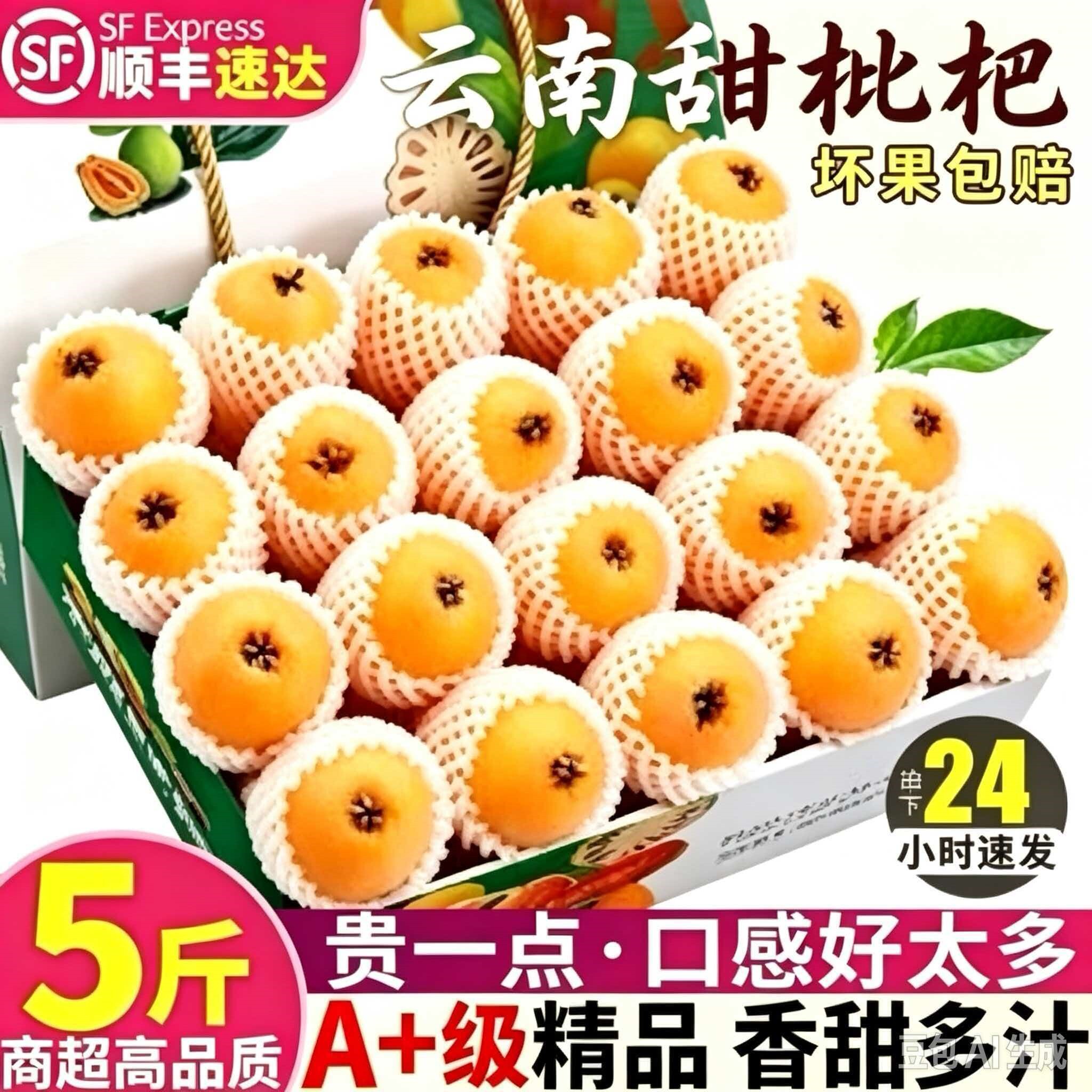 枇杷鲜果甜枇杷大果当季树上熟产区云南蒙自高山现摘新鲜长虹枇杷