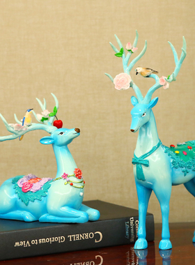 欧式鹿客厅酒柜电视柜装饰品摆件创意G家居工艺品新婚结婚送礼精