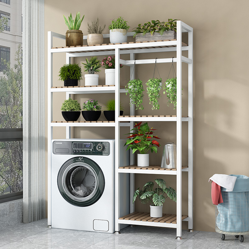 洗衣机置物架落地阳台储物架卫生间多I层收纳架滚筒上方架子翻盖