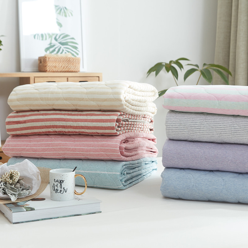 日式天竺棉d夏凉被纯棉夏被全棉单双人针织棉空调被芯儿童薄被子