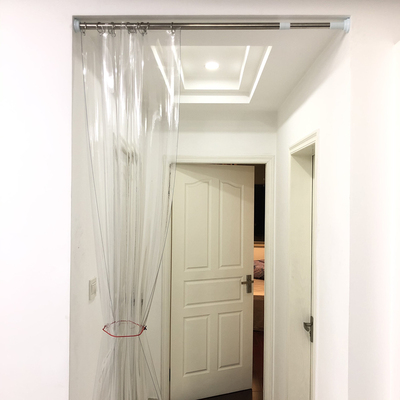 免打孔空a调门帘塑料pvc透明隔断帘推拉帘可移动挡风保暖防尘整片