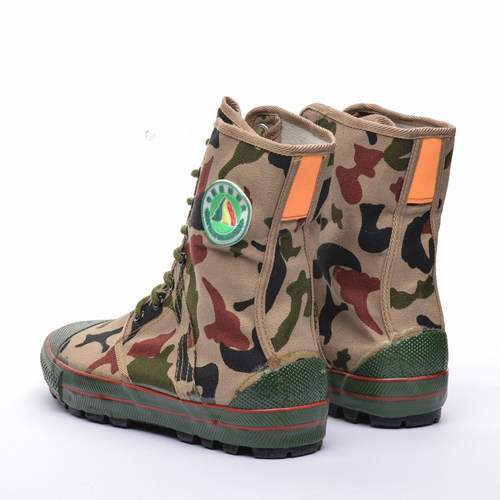 3544高帮森林防护靴解放鞋透气登山防滑帆布胶鞋防沙鞋Z男女劳保