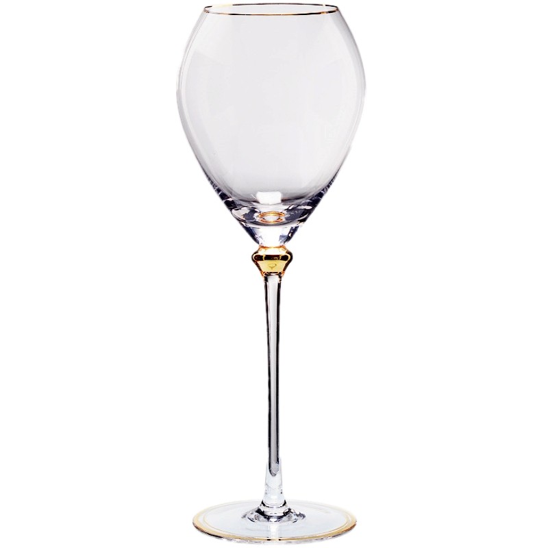 金边水晶玻璃酒杯无铅玻璃高脚杯红酒杯I葡萄酒杯香槟杯子家用酒