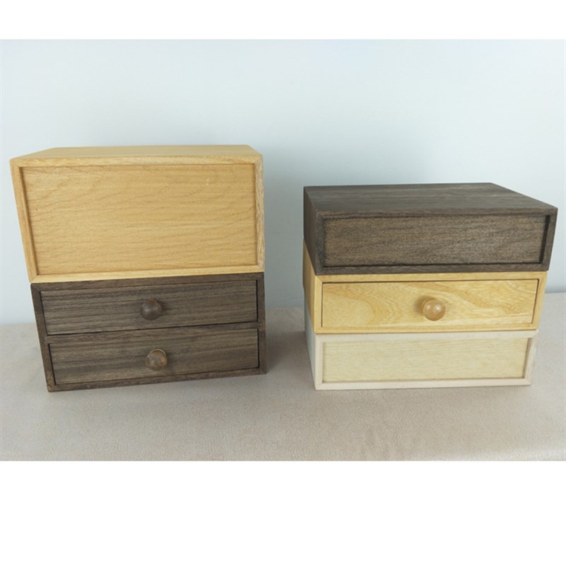 办公小型电脑显示器液o晶桌面抽屉式收纳增高实木质柜杂储物整理