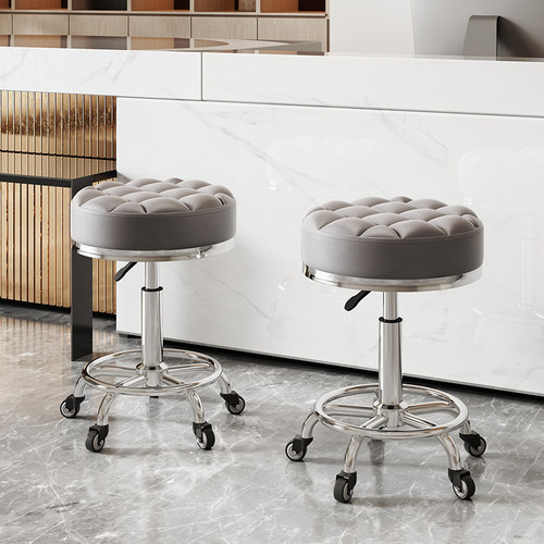 美容凳美容床凳子滑轮按摩凳牙科牙医椅子美发店大工W椅子纹身圆