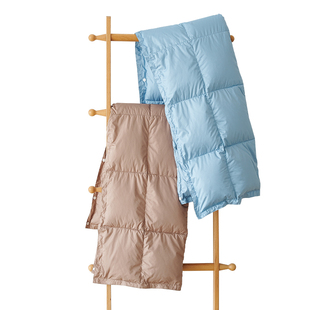 羽绒小毯子办公室午睡毯披肩盖腿可收纳空L调毯便携小被子四季可