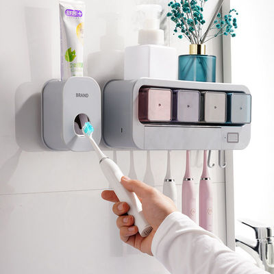 智能牙刷消毒器紫外线牙刷架杀菌牙杯壁挂电O动牙刷置物架挤牙膏