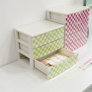 书桌收纳盒桌面学生少女宿舍收拾B小杂物抽屉式塑料分格多层防尘