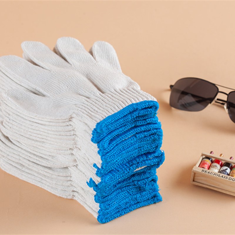 棉线手套劳保手套工作白棉纱y耐磨加厚防护劳动防滑汽修干活工人