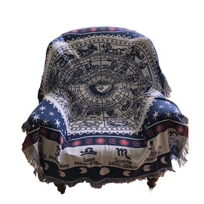 沙发毯垫老虎椅沙发靠背巾遮H盖巾防滑床毯棉线垫毯