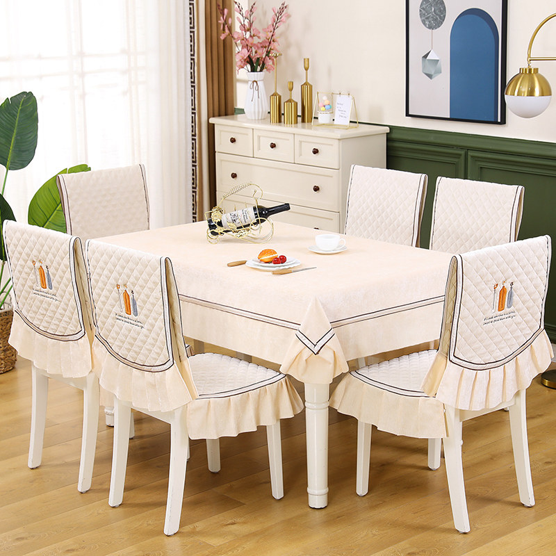 桌布椅垫椅套套装餐桌椅子套罩长方形桌布简约口袋防滑中式餐椅垫,居家布艺,桌布,淘宝优惠券,粉丝福利购,淘宝优惠卷