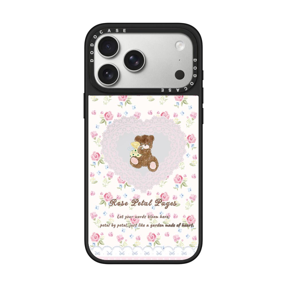 DODOCASE碎花粉蕾丝小棕熊苹果17Pro适用iPhone1
