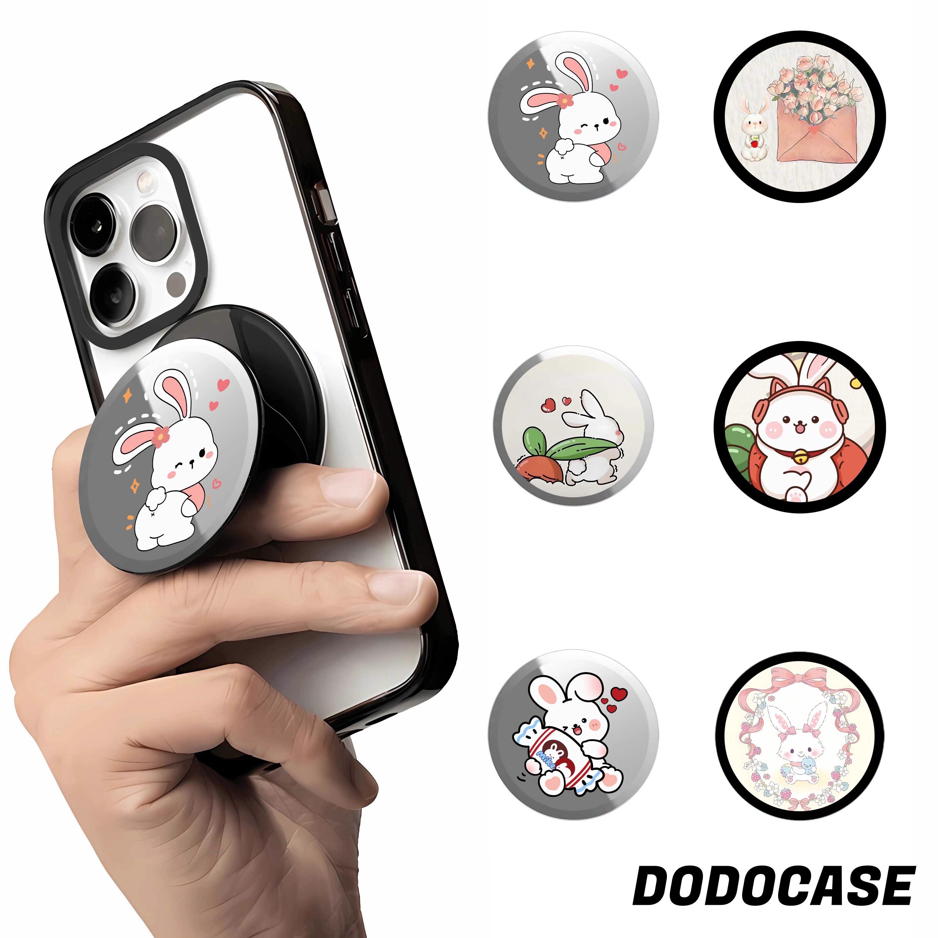 CASE可爱兔子通用Magsafe磁吸追剧神器手机ins折叠伸缩支架指环扣