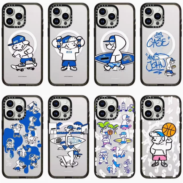 DODOCASE SkaterJOHN滑板小狗16Pro适用iPhone15ProMax苹果14Pro明星同款可爱13镜面磁吸防摔保护plus手机壳