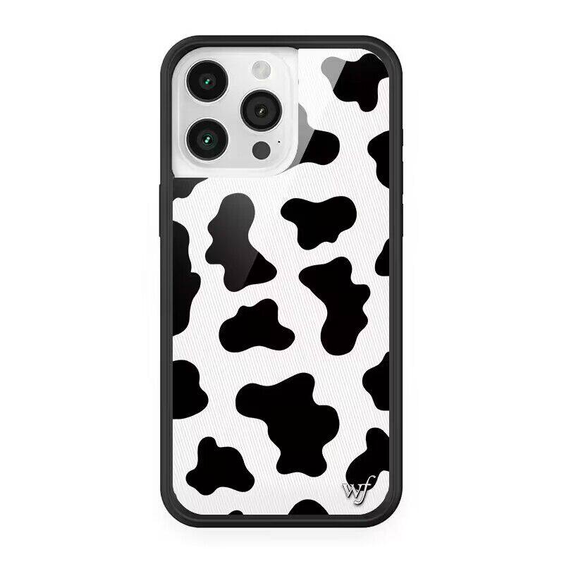 WF联名黑白奶牛纹性感豹纹苹果16Pro适用iPhone15/14/13ProMax/Plus手机壳WF艺术12防摔保护套少女欧美时尚17