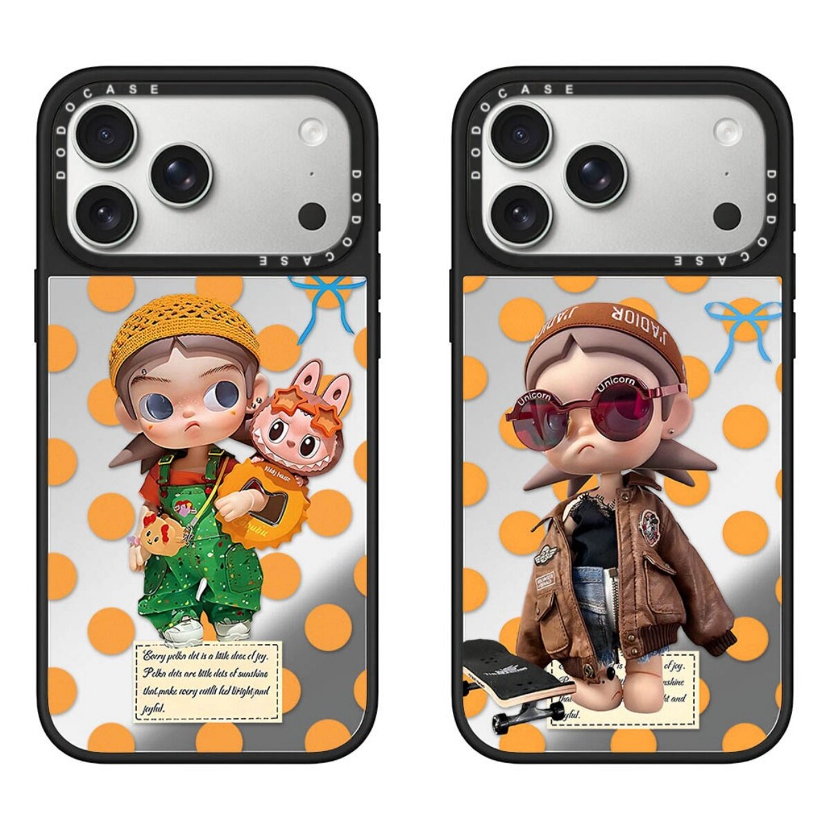 DODOCASE 可爱橙色波点嘎子姐适用于iPhone17PROMAX苹果16promax手机壳童趣少女补妆镜15/14plus磁吸防摔保护