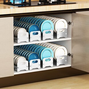 伸缩厨房橱柜拉篮抽屉p式碗架304不锈钢柜内小尺寸盘子碗碟收纳架