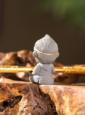 高档朱箍炳仁铜 如意金笔套装礼A铜盒笔齐天圣笔架摆件悟空金箍大