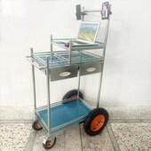 炫彩网红b郭有才不锈钢直播推车户外展示摆摊车促销 台试小吃置物