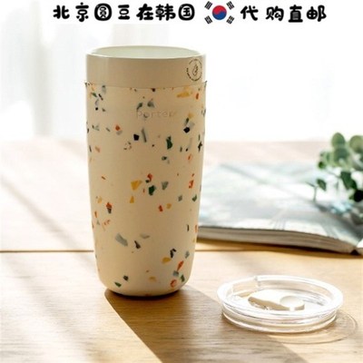 韩国直邮旅游户外办公室喷墨马E卡龙色飞屑冰饮随行保温杯水杯