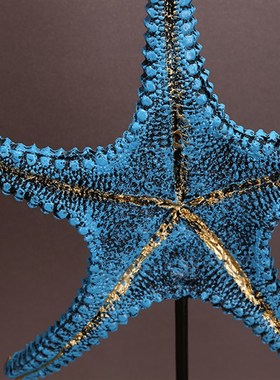 地中海风格蓝色树脂n创意海星中式摆件卧室客厅送礼精品家居家饰