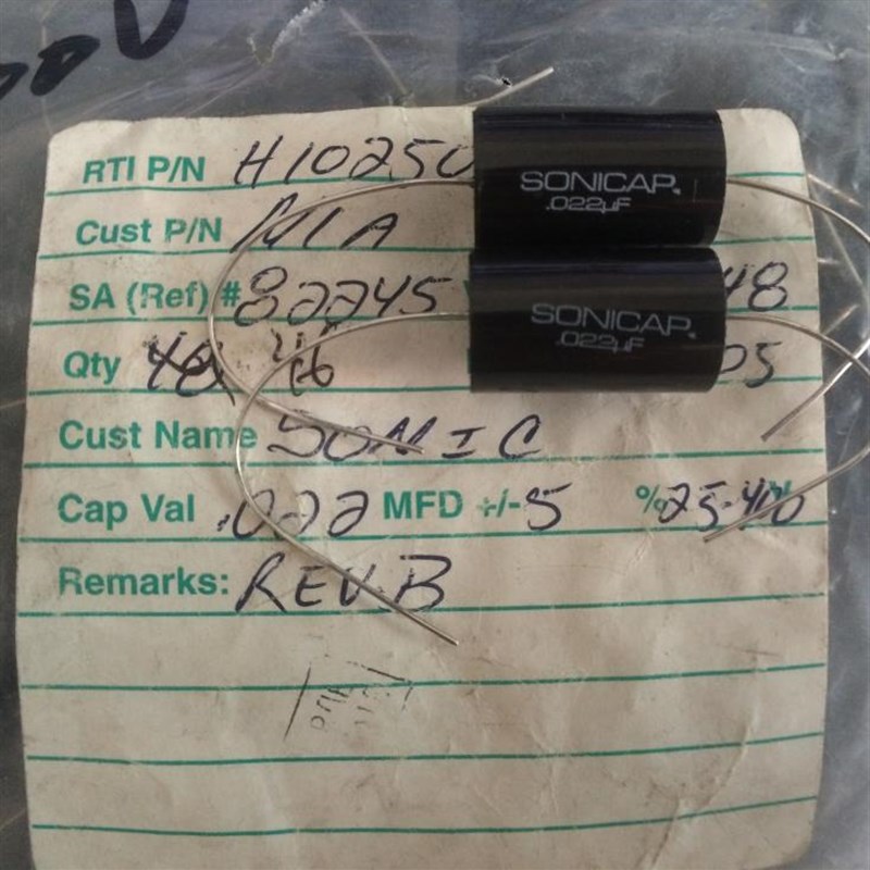 美国 SONICAP Platnum 铂金 0.02F2uf 600V 发烧音频耦合无极电容